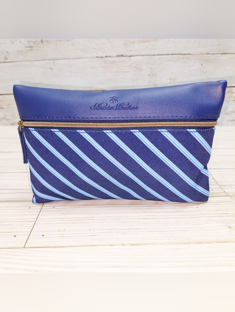 United Airlines Brooks Bros 1stClass Blue Zip Full Ammenity Travel Pouch/Kit NEW